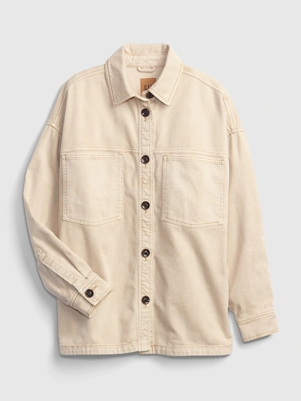 Gap Oversized Khaki Shirt Jacket with Washwell